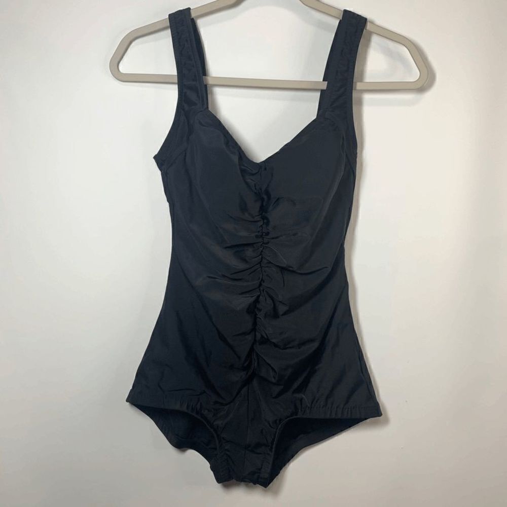 Rose Marie Reid Black Tummy Control One Piece Swim Suit Size Small